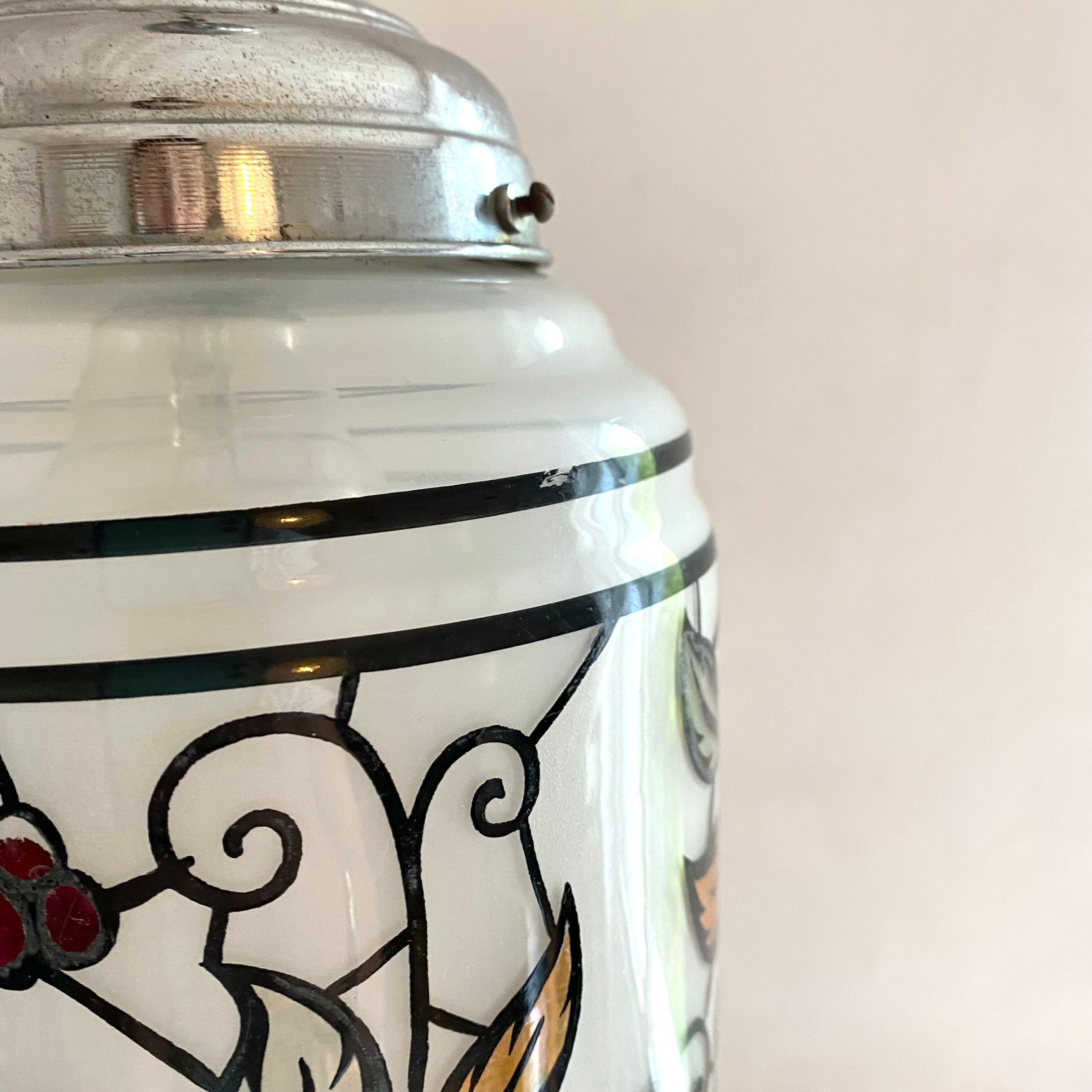 Vintage stained glass style pendant lamp