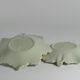 Art Deco Pistachio and Gold Leaf Plates Viloca Paris Caffarelli