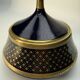 Vintage cobalt blue and gold porcelain bonbonnière.
