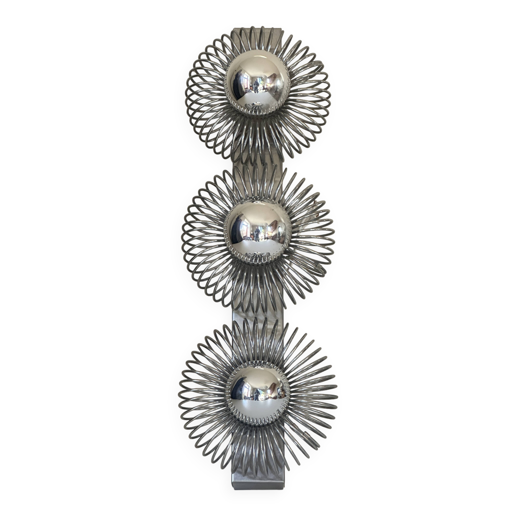 Sconce springs 3 vintage lights design 70s