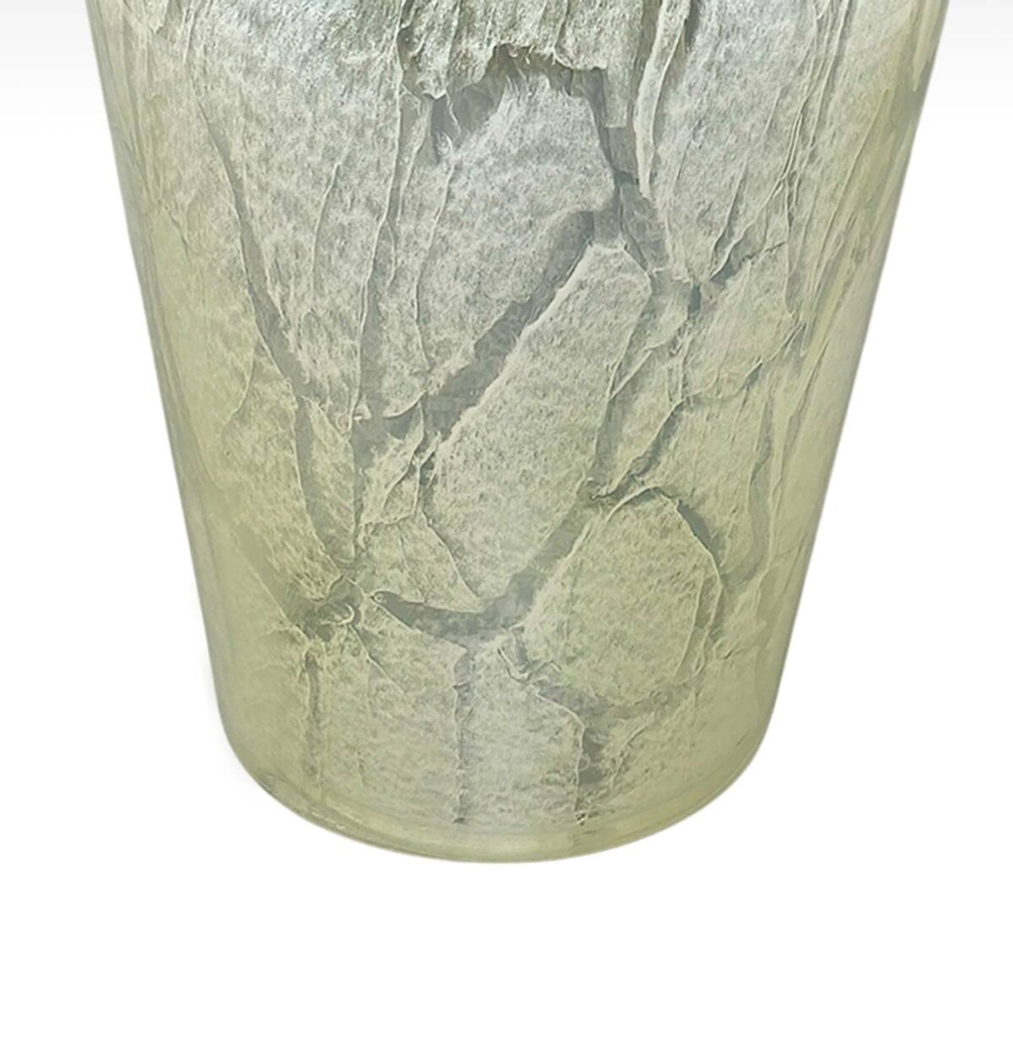 1970s Luxury handcrafted Green Vase in Murano glass by Maestro del Vetro.