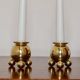 Pair of Mid-Century Swedish Brass Candle Holders by Gusum