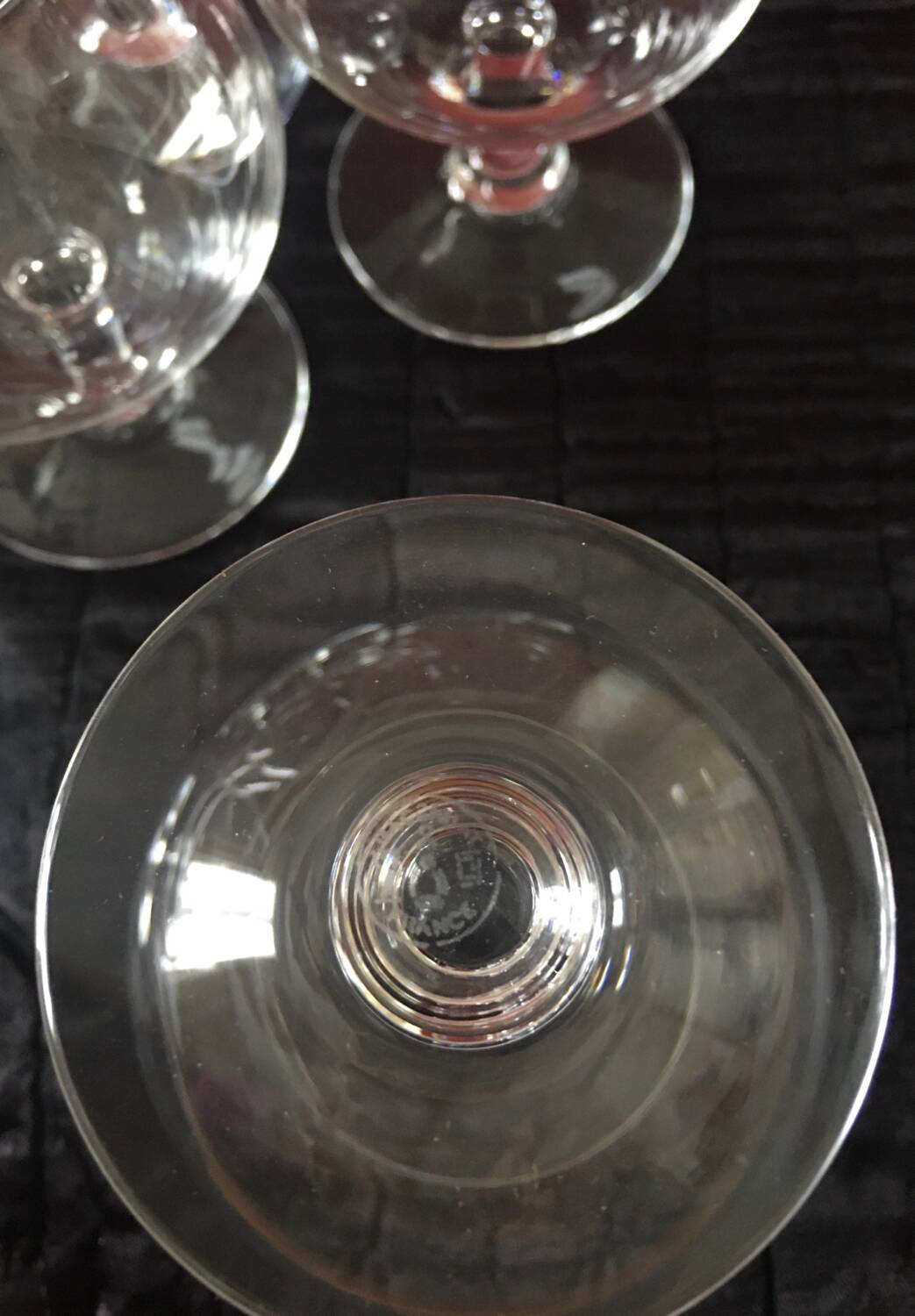 6 Baccarat crystal cognac glasses in box