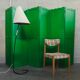 Bohemian wooden screen green bottle year 60s