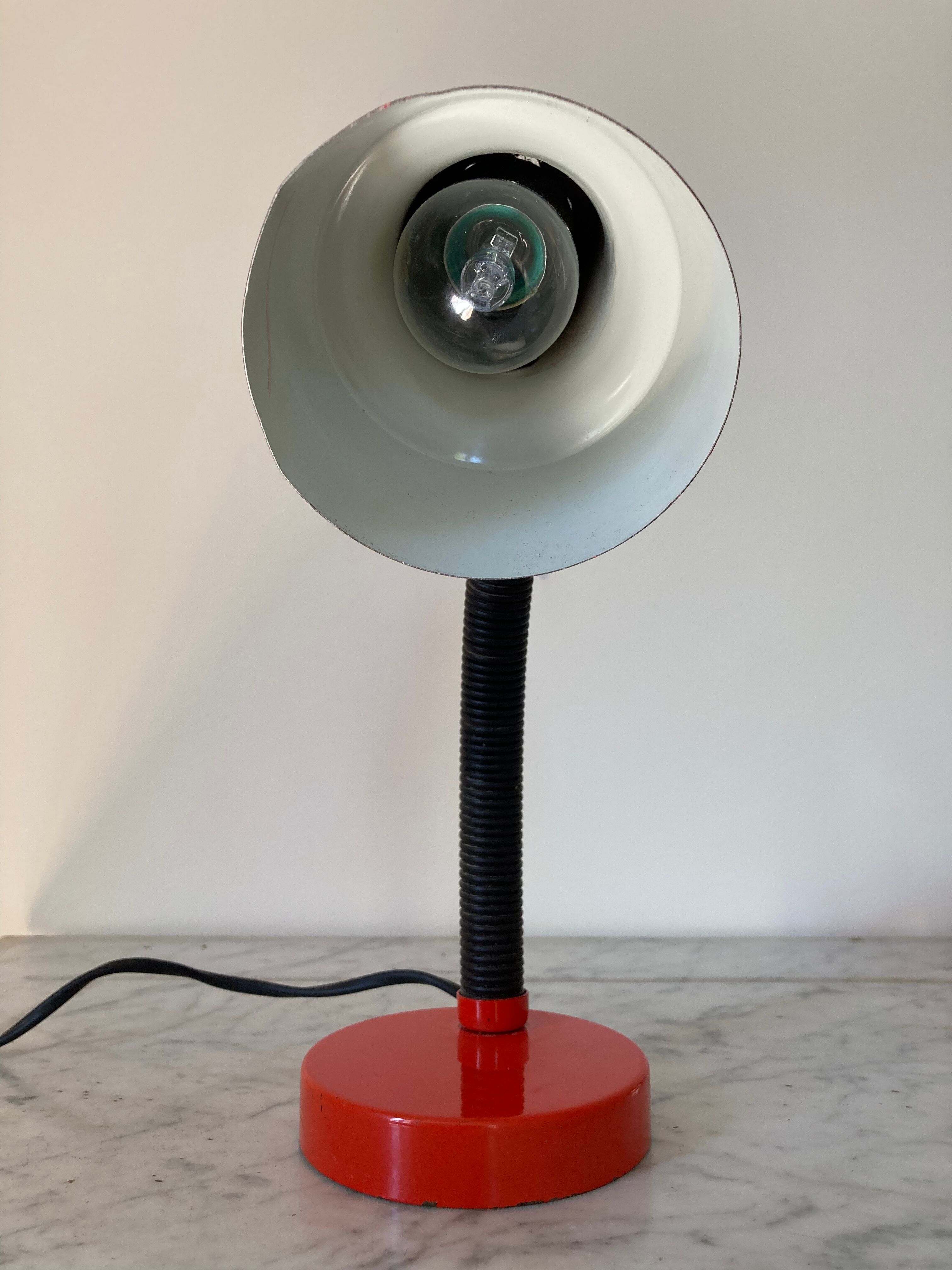 Vintage red metal lamp