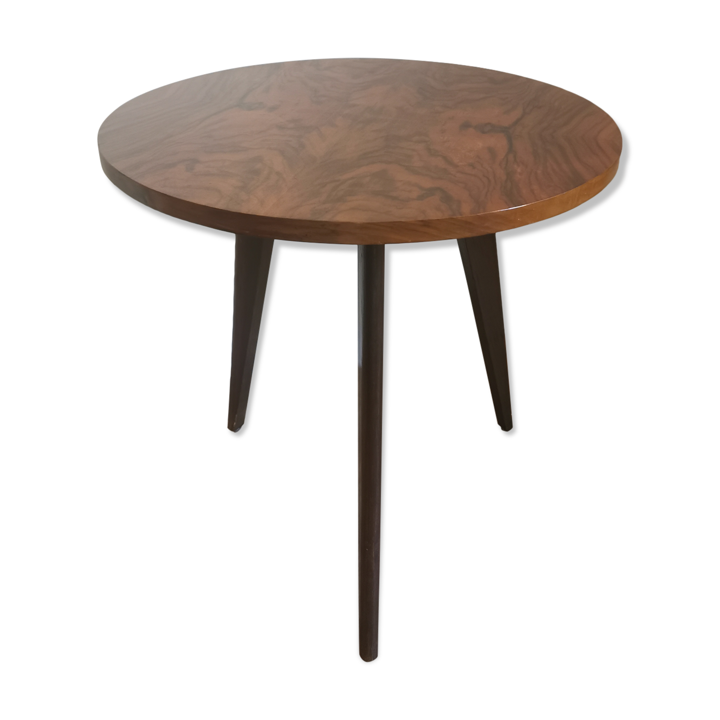 Table tripode vintage en bois des années 60