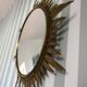 Miroir Sorcière mid Century cadre à palmes en métal