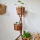 Vintage 3-tier plant stand in bamboo and rattan