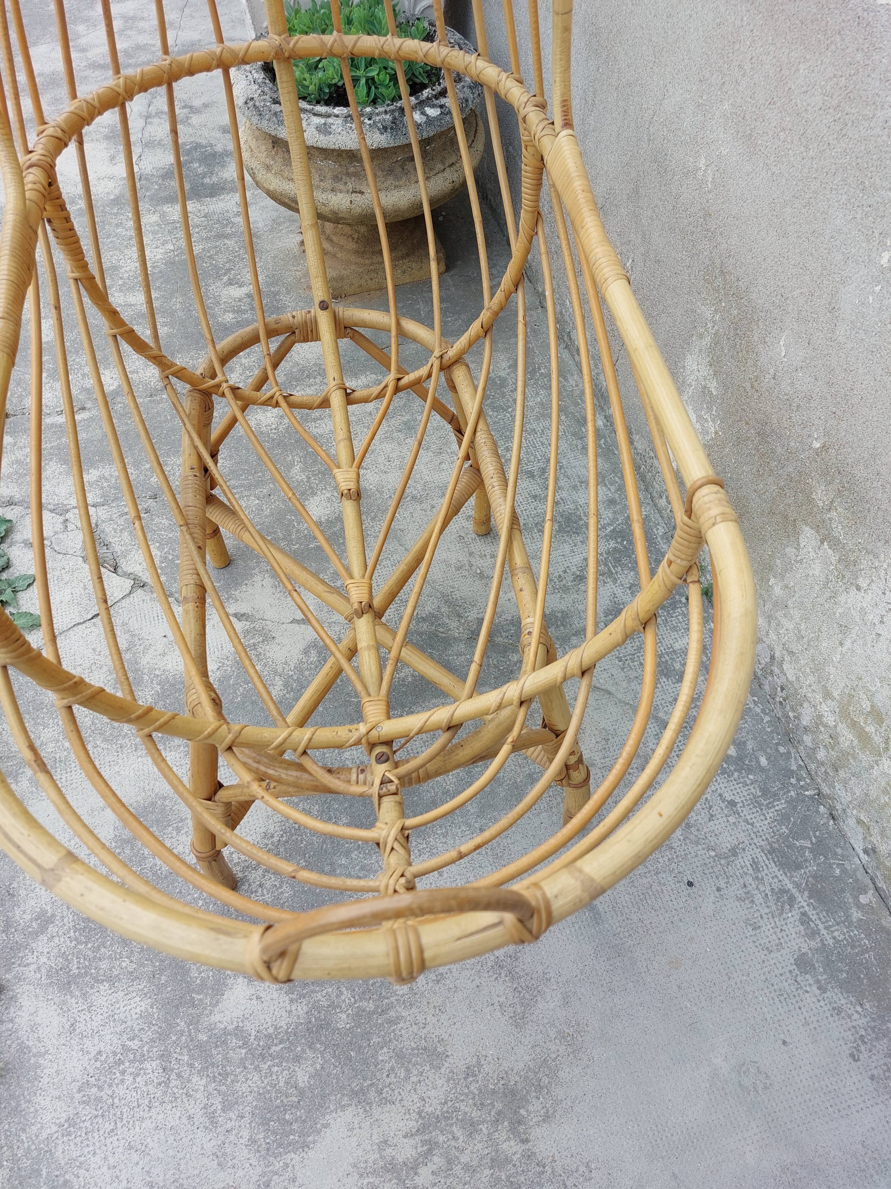 Vintage rattan cradle 1950