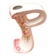 Soliflore vase alphabet letter p ceramic with floral decoration