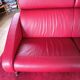 2-seater sofa & pouffe, Steiner Faubourg red leather