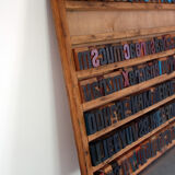 Printing locker with vintage wooden letters