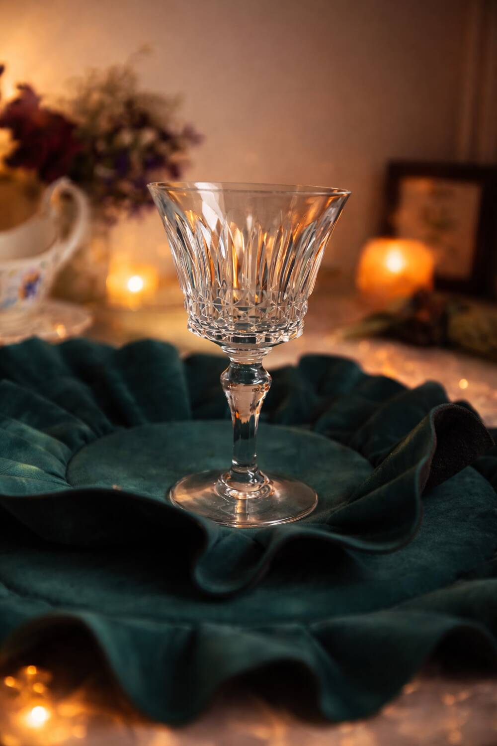 Baccarat – 6 Piccadilly cut crystal water glasses (H. 15 cm)