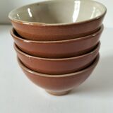 Set of 4 small glazed earthenware bowls