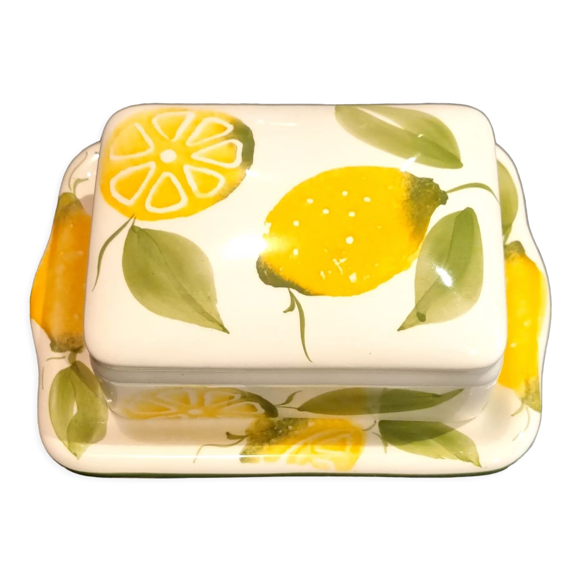Lemon décor butter dish