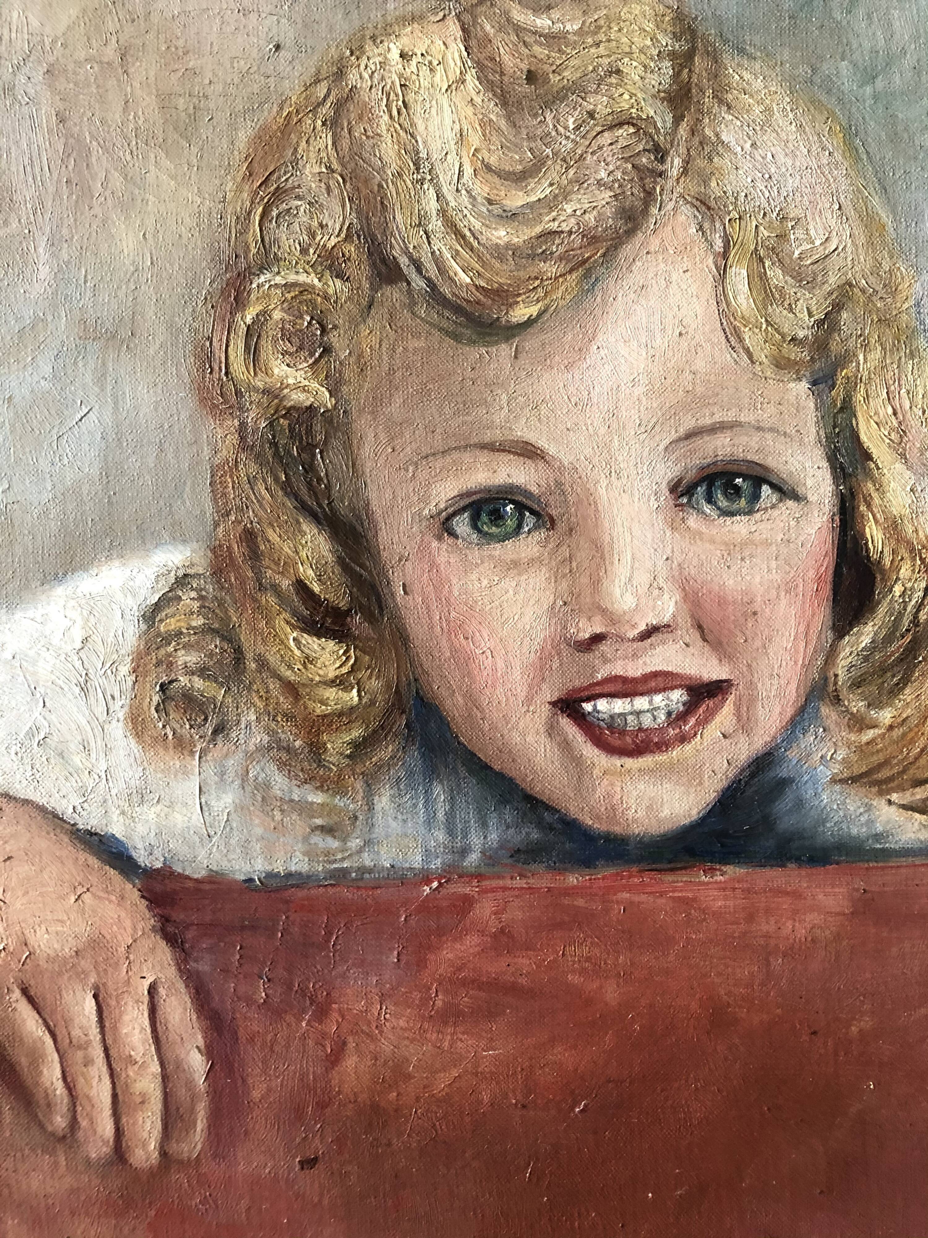 Portrait girl oil on canvas