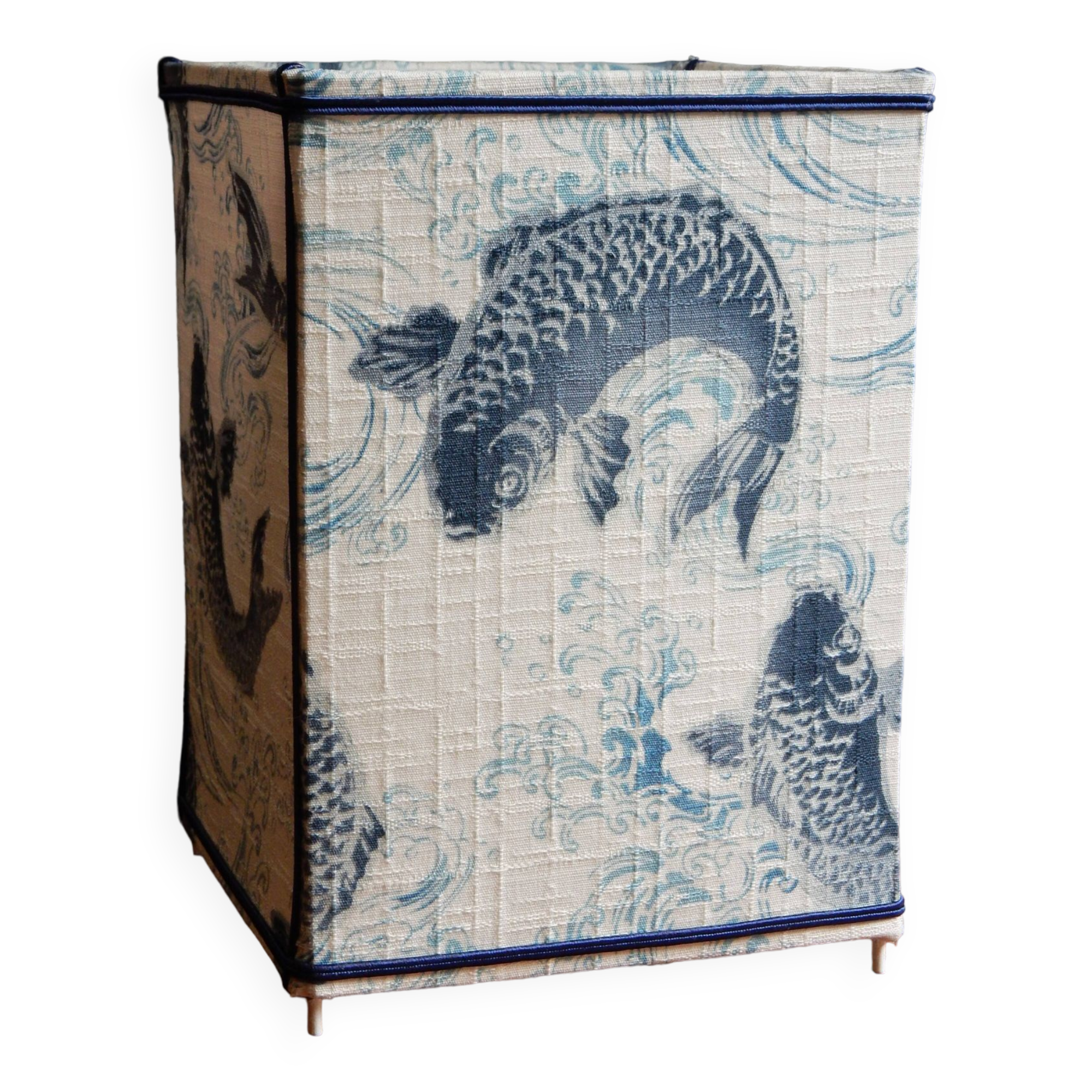 Lantern lamp in vintage Japanese fabric pattern carp koi