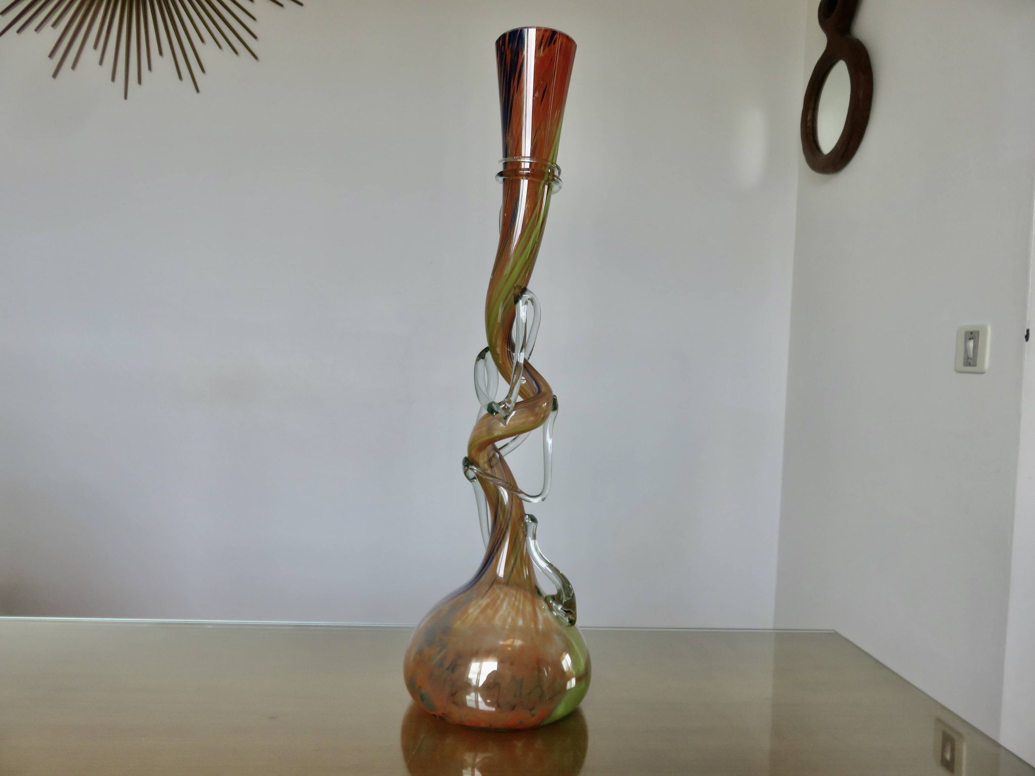 Large soliflore vase made of blown Murano glass, Venetian style, 1970s.
