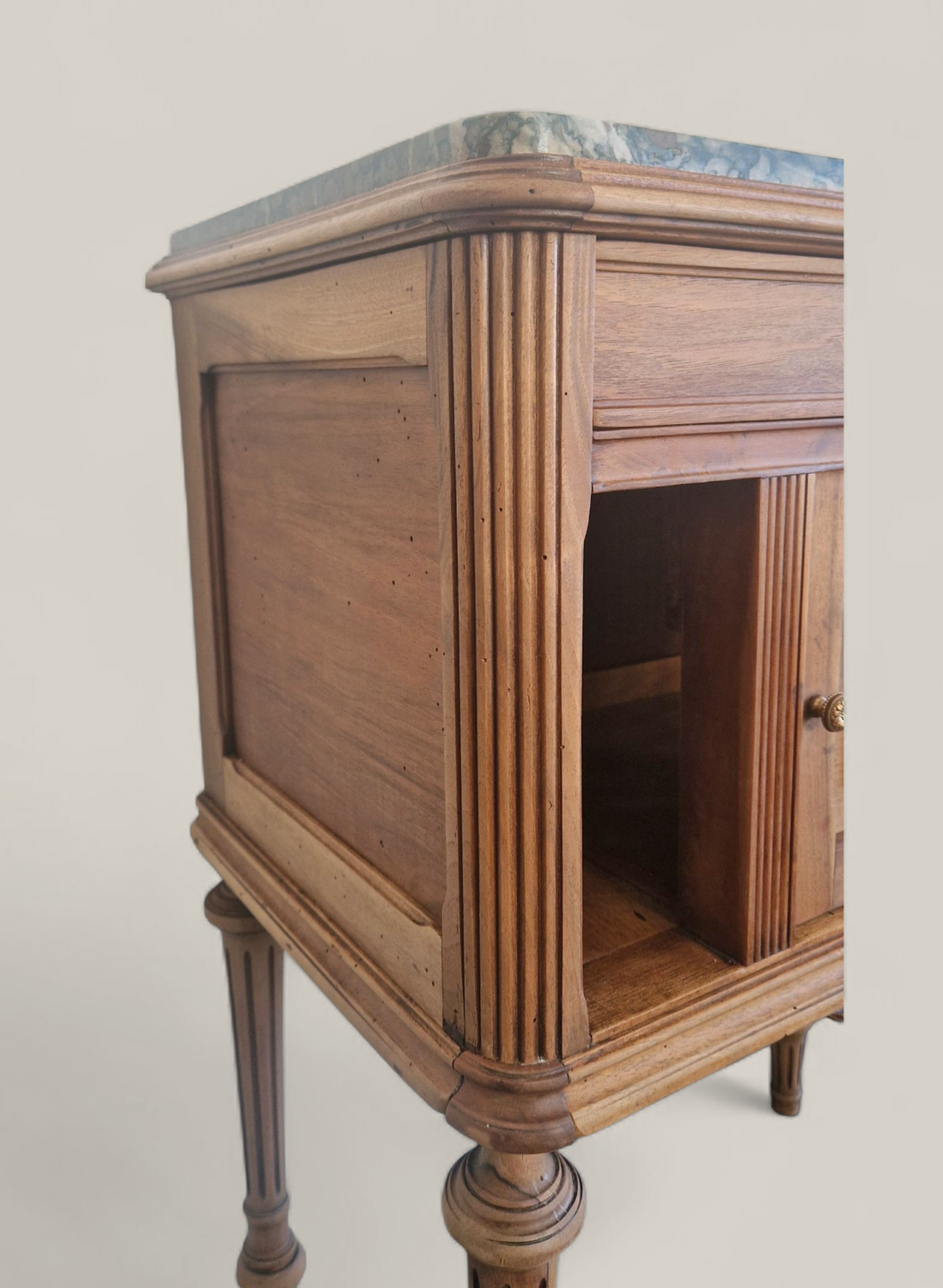 Walnut and green marble sideboard – Louis XVI style – Early 19th century