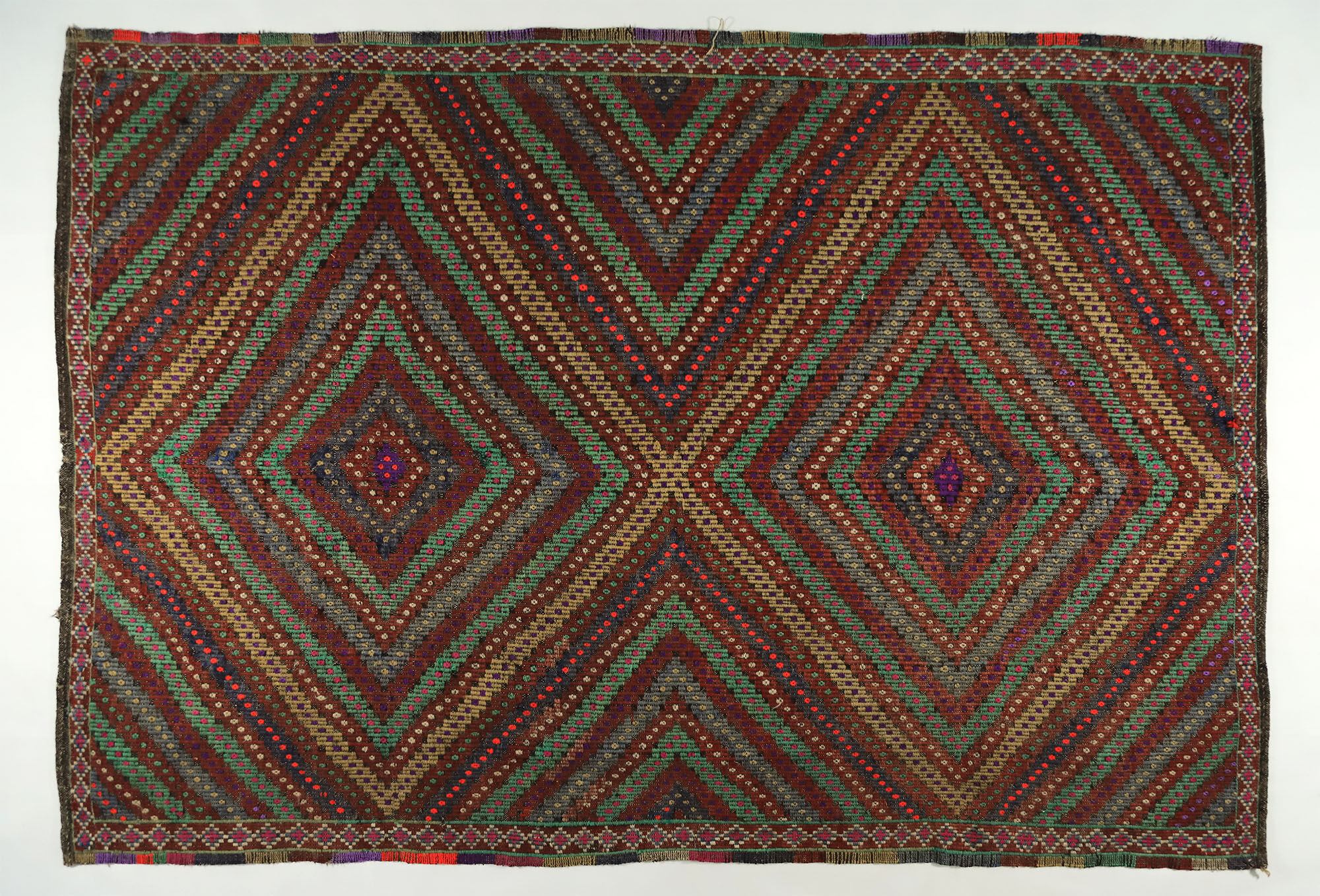Anatolian handmade kilim rug 284 cm x 196 cm