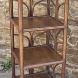 High shelf in vintage bamboo and rattan, 60s