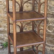 High shelf in vintage bamboo and rattan, 60s