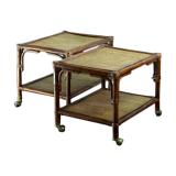 Pairs of rattan and wicker coffee tables