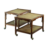Pairs of rattan and wicker coffee tables