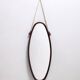 Oval Wall Mirror with Ebonized Beech Frame and a Nylon Rope, Italy