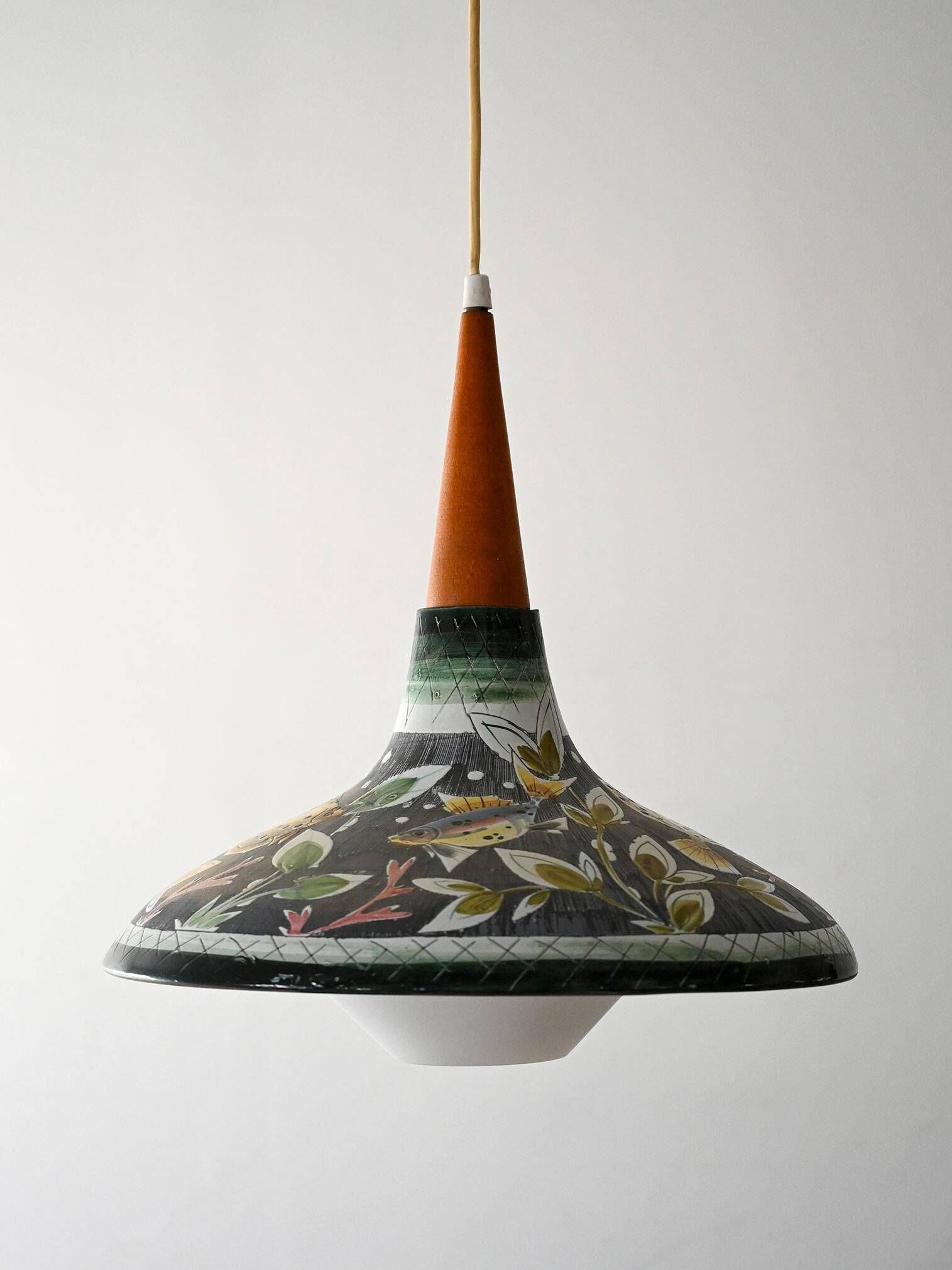 1950s Tilgmans Ceramic Pendant Lamp