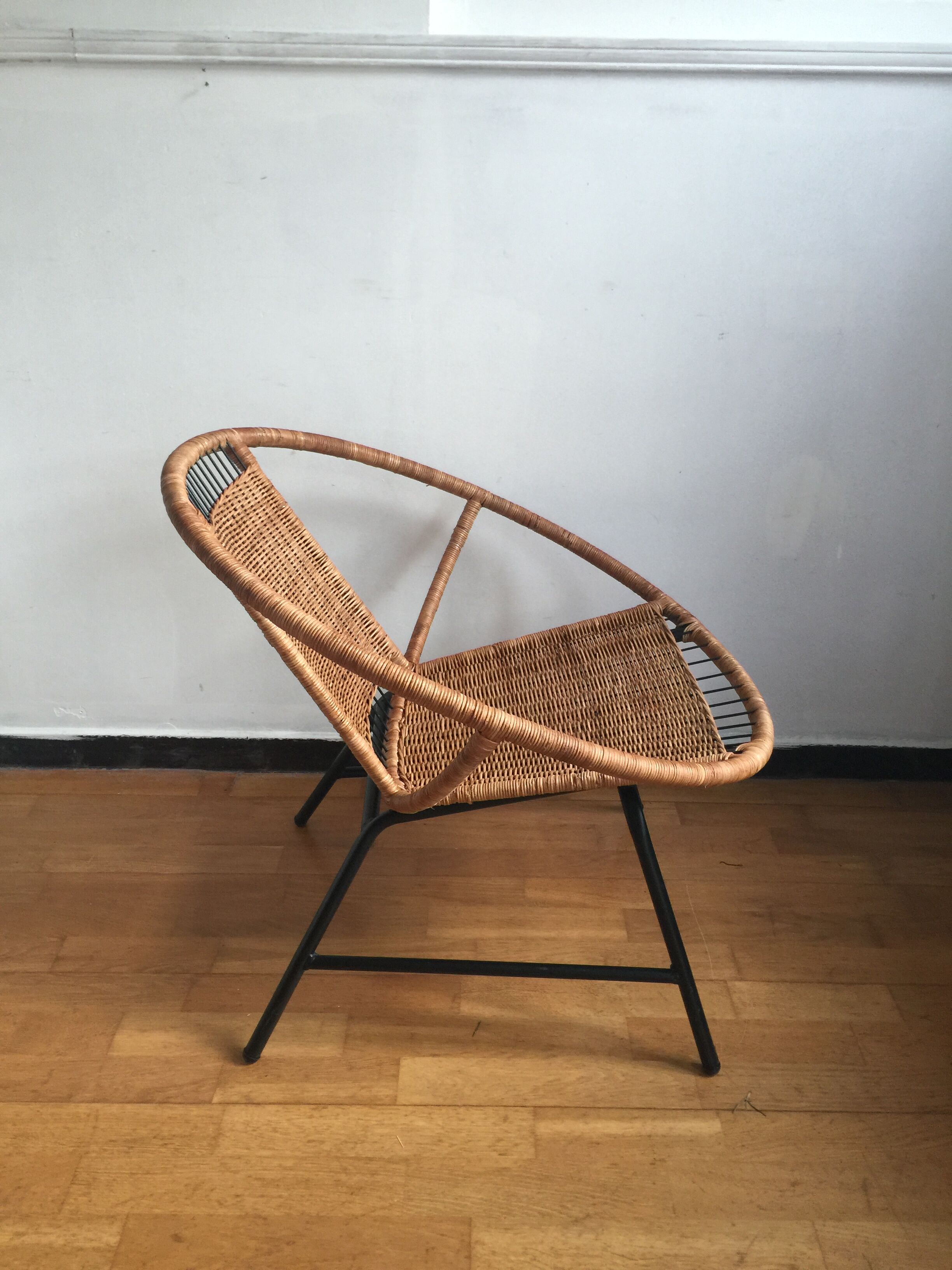 Rattan basket armchair