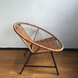 Rattan basket armchair