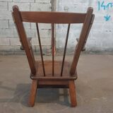 Paire de fauteuils en chêne brutaliste 1970