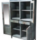 Grey vintage Cabinet old teak, glass and mirror