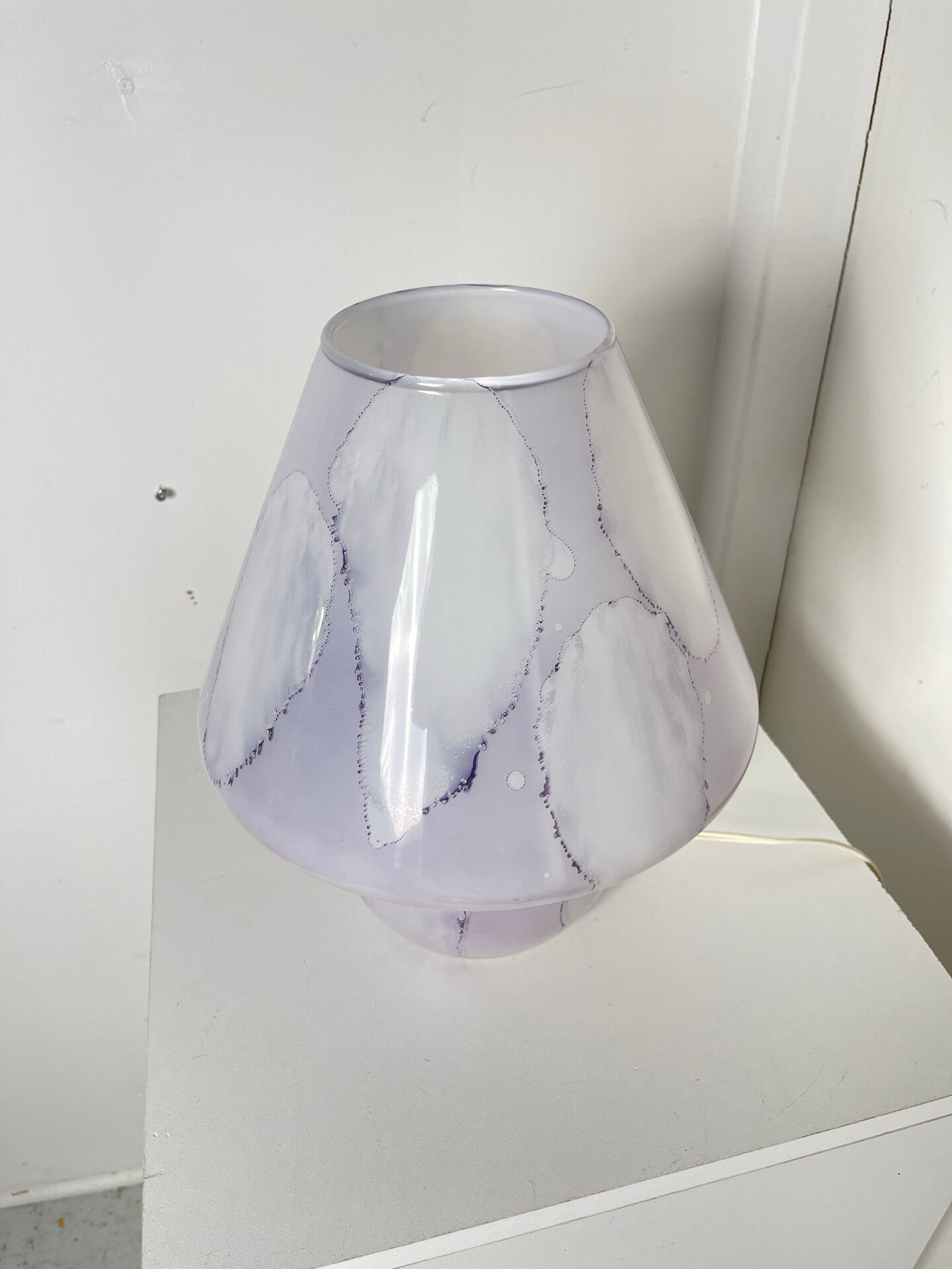 1970s glass mushroom lamp