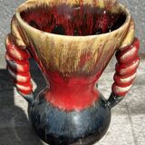 Vintage ceramic vase from Vallauris, signed JAC