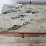 Mid Century Chest of Drawers in Mahogany, Brass and Glass