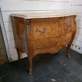 Louis XV style curved chest of drawers in marquetry