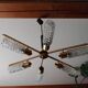 Arlus vintage brass and glass chandelier 6 lights
