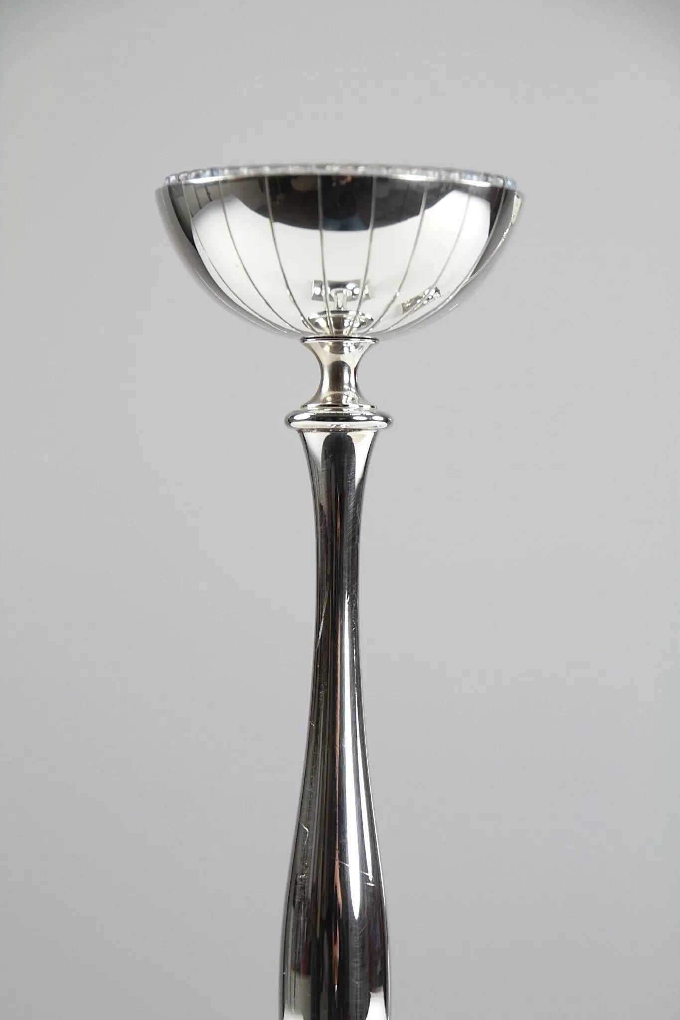 Gunnar Ander for Ystad-Metall: Pair of “Nysilver” candle holders, 1960s