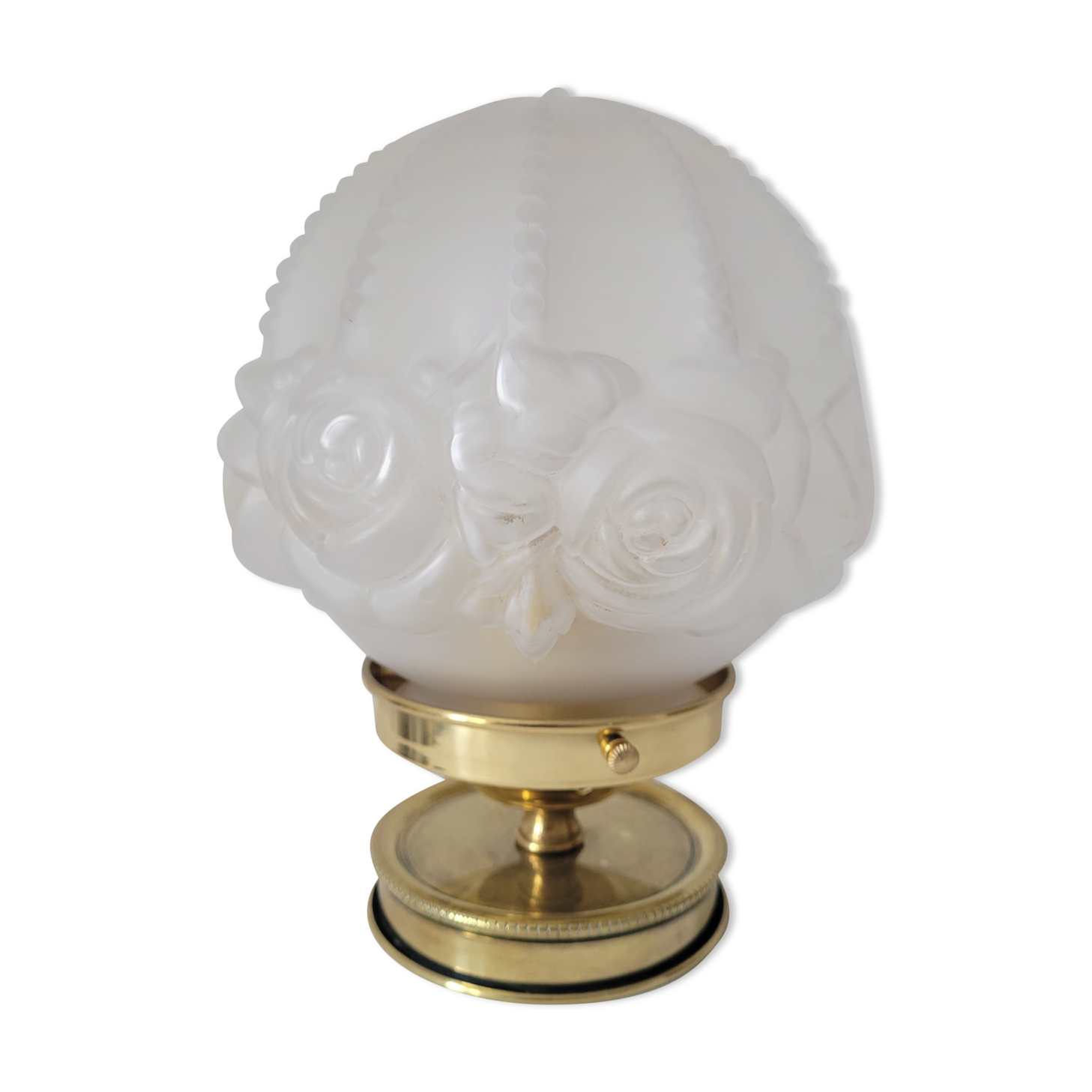 Art deco lamp in brass and glass