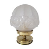 Art deco lamp in brass and glass