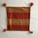 Lot de 2 coussins carrés 100% coton imprimé brique