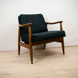 GFM-87 Beech and Fabric Armchairs by Juliusz Kędziorek for Gościcińskie Fabryki Mebli, 1960s, Set of