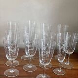 Engraved champagne glasses and wine glasses