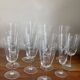 Engraved champagne glasses and wine glasses