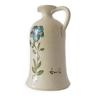 Pichet vintage en grès vernissée signé