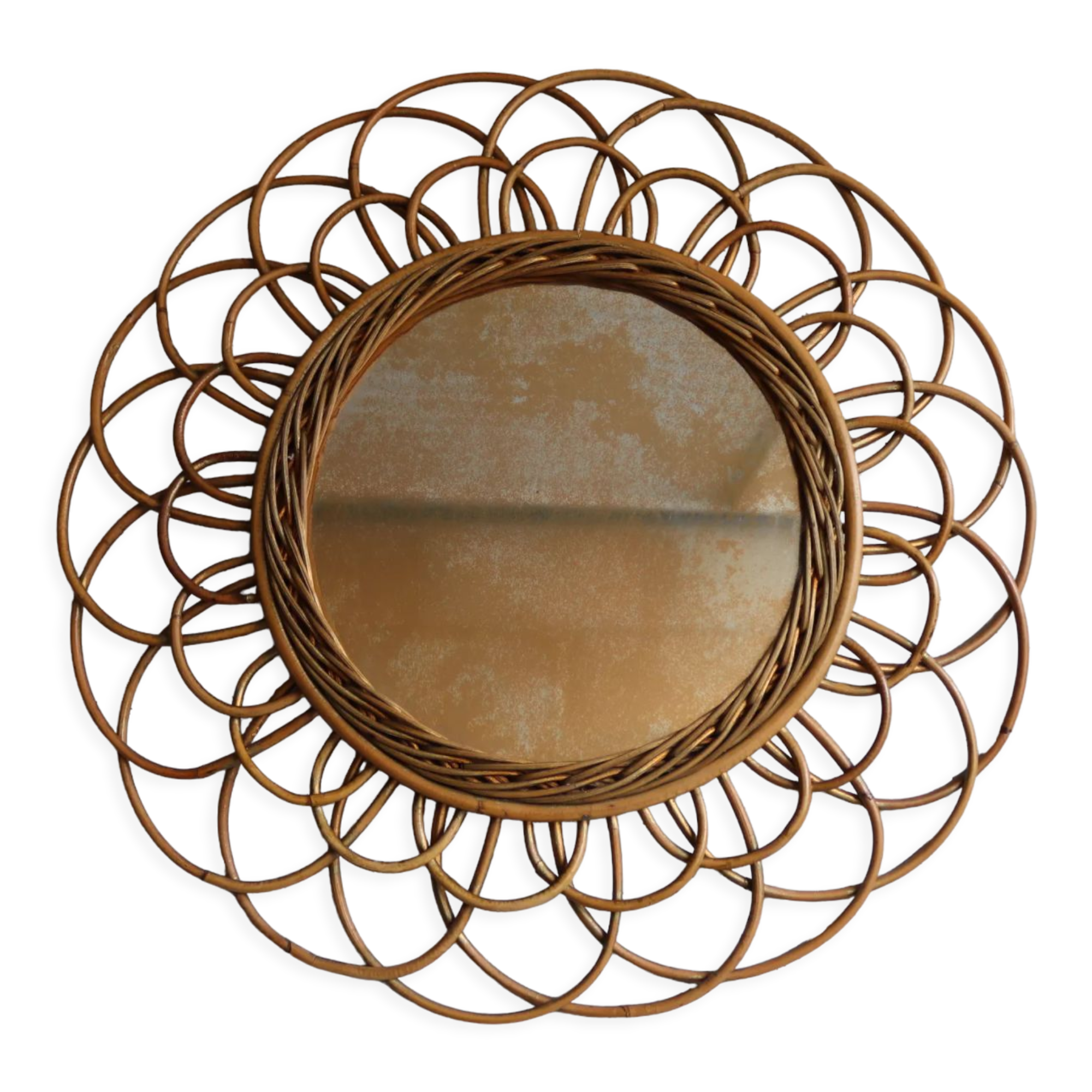 Rattan sun mirror