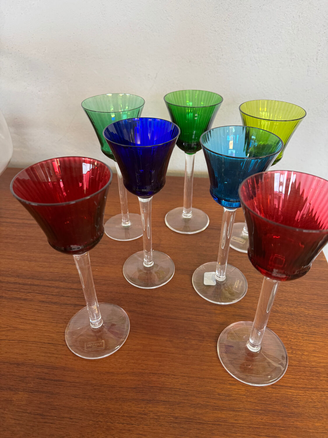 Saint Louis Crystal Colored Wine Glasses