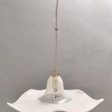 Postmodern White Murano Glass Pendant Marked La Murrina, Italy 1980s